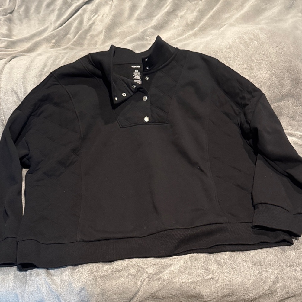 Sonoma Black Snap Button Pullover - image 1